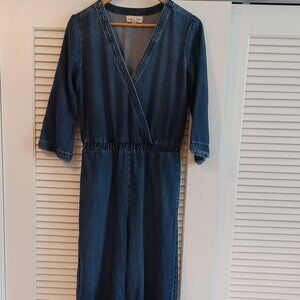 Cloth & Stone Chambray Jumpsuit Anthropologie Womens Size XS Wide Leg